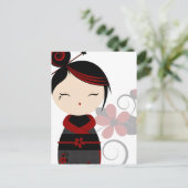Gothic Kokeshi Briefkaart (Staand voorkant)