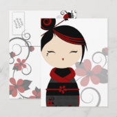 Gothic Kokeshi Briefkaart (Voorkant / Achterkant)