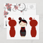 Gothic Kokeshi x4 Briefkaart (Voorkant / Achterkant)