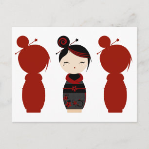 Gothic Kokeshi x4 Briefkaart