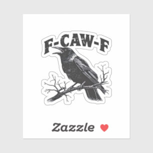 Gothic Kraai Humor F-Caw-F Grappig Essentieel Sticker