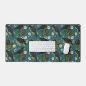 Gothic Kraaien & Zwarte Rozen Diep Blauwgroen Patr Bureaumat (Keyboard & Muis)