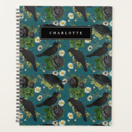 Gothic Kraaien & Zwarte Rozen Diep Blauwgroen Patr Planner