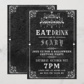 Gothic Kroonluchter Halloween Feest Kaart (Voorkant / Achterkant)