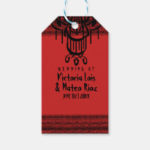Gothic Kroonluchter Rood Zwart Cadeaulabel