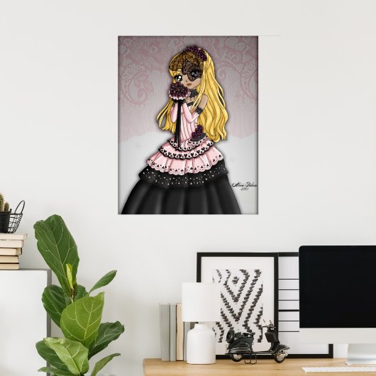 Gothic Lace Bride - Blonde Poster (Thuiskantoor)