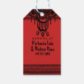Gothic Lace Chandelier Red Black Cadeaulabel (Voorkant)