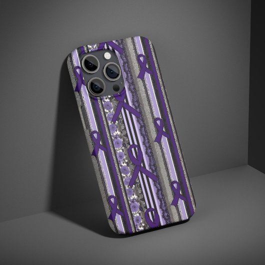Gothic Lace Floral Lavender Epilepsy Awareness iPhone Hoesje