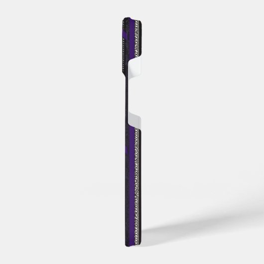 Gothic Lace Floral Lavender Epilepsy Awareness iPhone Hoesje (Linkerkant)