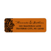 Gothic Lace Halloween Black Oranje adres Etiket (Voorkant)