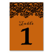 Gothic Lace Halloween Oranje Black Wedding Kaart (Voorkant)
