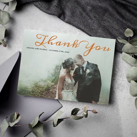 Gothic Lace Halloween Sinaasappel Zwart Dank je ka Bedankkaart