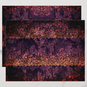 Gothic Lace Oranje Paars Scrapbook Paper