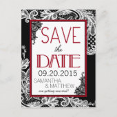 Gothic Lace Save the Date Aankondigingskaart (Voorkant)