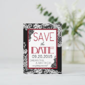 Gothic Lace Save the Date Aankondigingskaart (Staand voorkant)