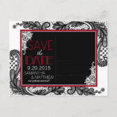 Gothic Lace Save the Date Aankondigingskaart (Achterkant)