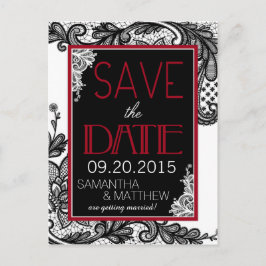 Gothic Lace Save the Date Aankondigingskaart