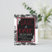 Gothic Lace Save the Date Aankondigingskaart (Staand voorkant)