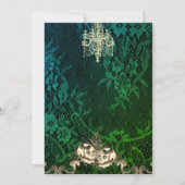 Gothic Lace Skeleton Halloween Wedding Kaart (Achterkant)