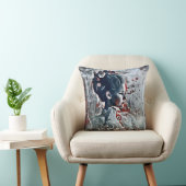 Gothic Lady Elegant Victoriaans grijs, rood en zwa Kussen (Stoel)