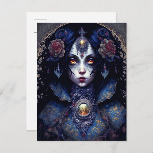 Gothic Lady Gothic Fantasy Art Briefkaart (Voorkant / Achterkant)