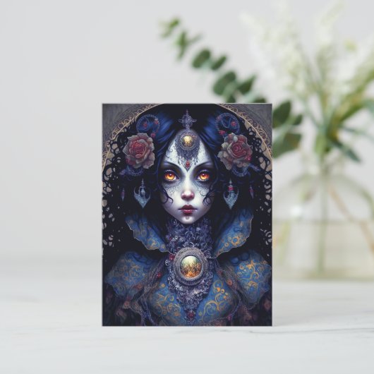 Gothic Lady Gothic Fantasy Art Briefkaart (Staand voorkant)