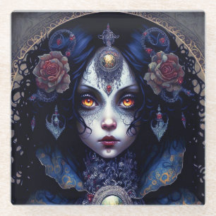 Gothic Lady Gothic Fantasy Art Glazen Onderzetter