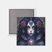 Gothic Lady Gothic Fantasy Art Magneet (Voorkant / Achterkant)