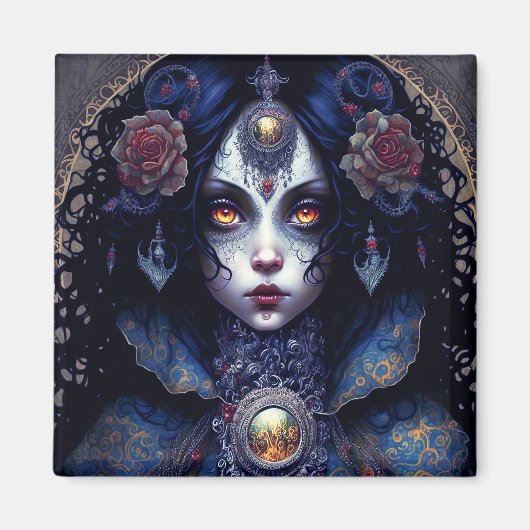 Gothic Lady Gothic Fantasy Art Magneet (Voorkant)