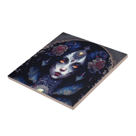 Gothic Lady Gothic Fantasy Art Tegeltje (Zijkant)