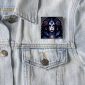 Gothic Lady Gothic Fantasy Art Vierkante Button 5,1 Cm (In situ)