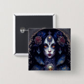 Gothic Lady Gothic Fantasy Art Vierkante Button 5,1 Cm (Voorkant /achterkant)