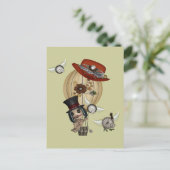 gothic laveau hot air ballon steampunk art briefkaart (Staand voorkant)
