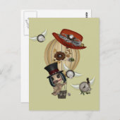 gothic laveau hot air ballon steampunk art briefkaart (Voorkant / Achterkant)