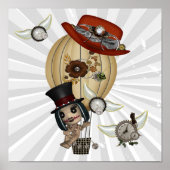gothic laveau hot air ballon steampunk art poster (Voorkant)