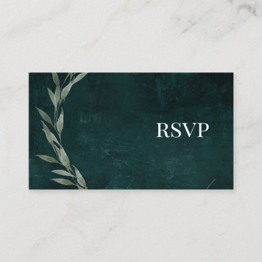 Gothic Leaves dreamy drama EMERALD GREEN, e-RSVP Informatiekaartje (Voorkant)