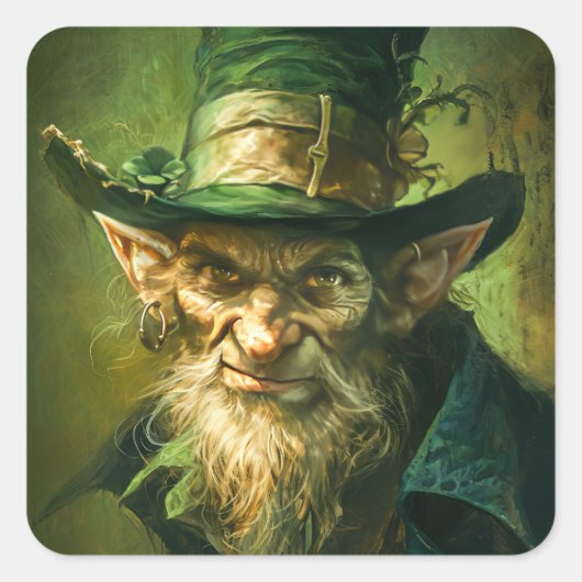 Gothic Leprechaun Vierkante Sticker (Voorkant)