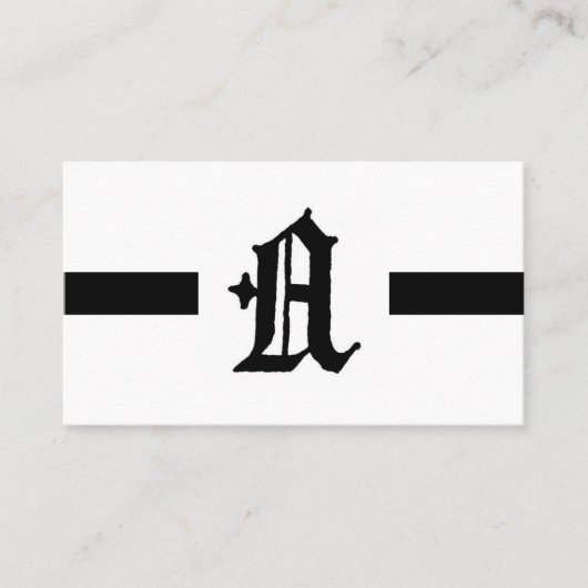 Gothic Letter "A" Classic English Initiaal Visitekaartje (Voorkant)