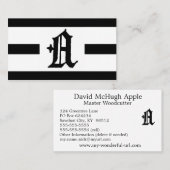Gothic Letter "A" Classic English Initiaal Visitekaartje (Voorkant / Achterkant)