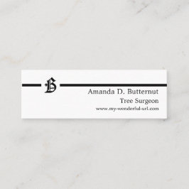 Gothic Letter "B" Classic English Initiaal Mini Visitekaartje