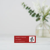 Gothic Letter "B" Classic English Initiaal Mini Visitekaartje (Staand voorkant)