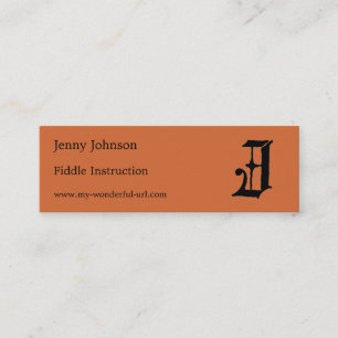 Gothic Letter "J" Classic English Initiaal Mini Visitekaartje