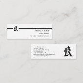 Gothic Letter "K" Classic English Initiaal Mini Visitekaartje (Voorkant / Achterkant)