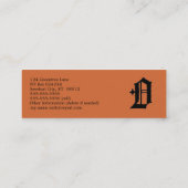 Gothic Letter "O" Classic English Initiaal Mini Visitekaartje (Achterkant)