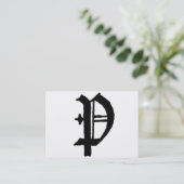 Gothic Letter "P" Classic English Initiaal Visitekaartje (Staand voorkant)