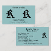 Gothic Letter "R" Classic English Initiaal Visitekaartje (Voorkant / Achterkant)