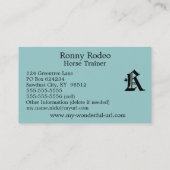 Gothic Letter "R" Classic English Initiaal Visitekaartje (Achterkant)