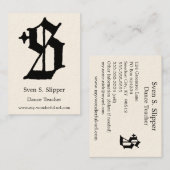 Gothic Letter "S" Classic English Initiaal Visitekaartje (Voorkant / Achterkant)