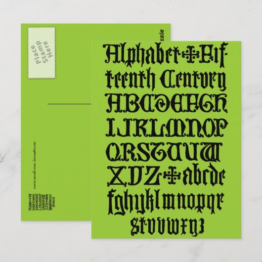 Gothic Letters Briefkaart (Voorkant / Achterkant)