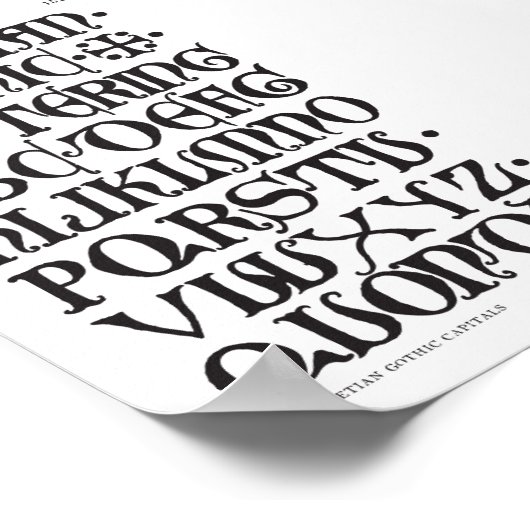 Gothic Letters Typography Print (Hoek)